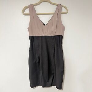 2000's Forever 21 Two Tone V Neck Sheath Dress Black Pink Size‎ S